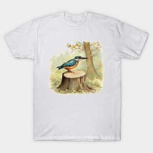 kingfisher on a tree stump T-Shirt